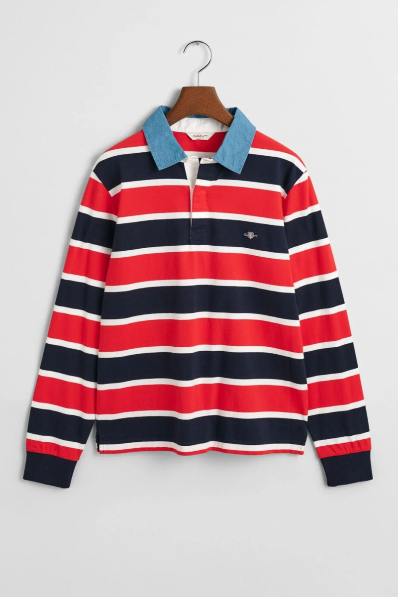 POLOKOŠILE GANT STRIPED SHIELD RUGGER EVENING BLUE