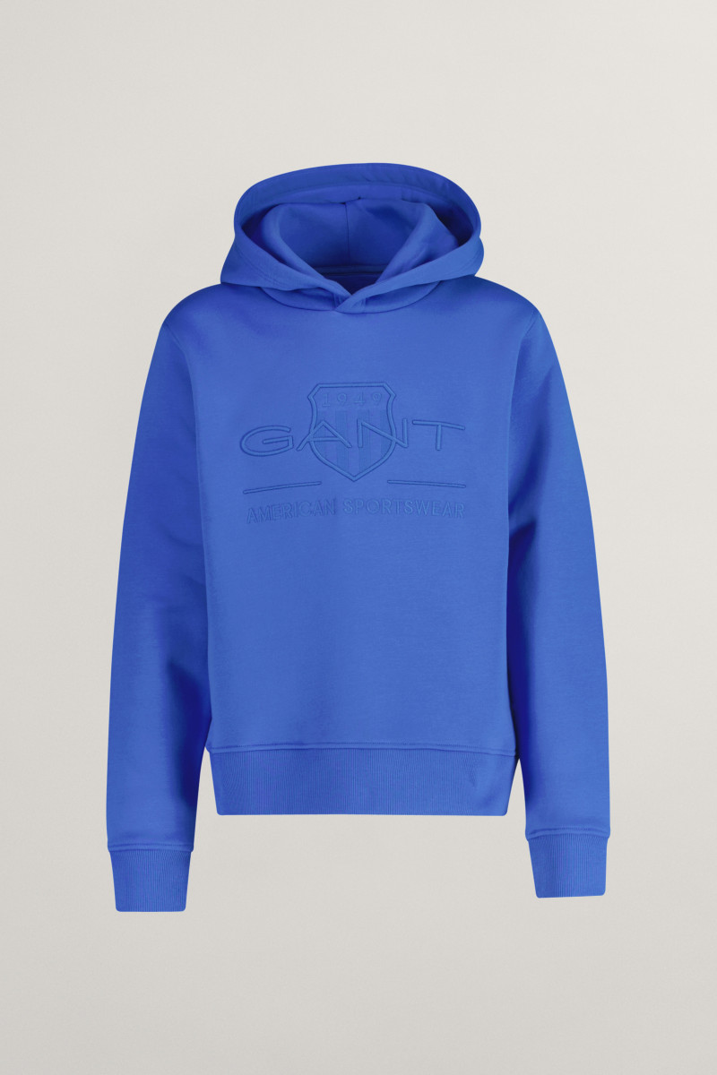 MIKINA GANT TONAL AS HOODIE GREECE BLUE