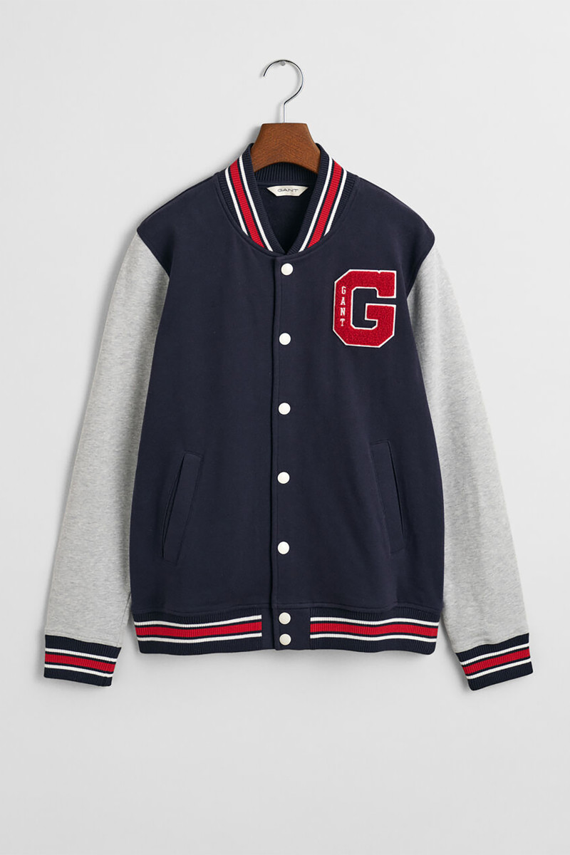 MIKINA GANT VARSITY SWEAT JACKET EVENING BLUE