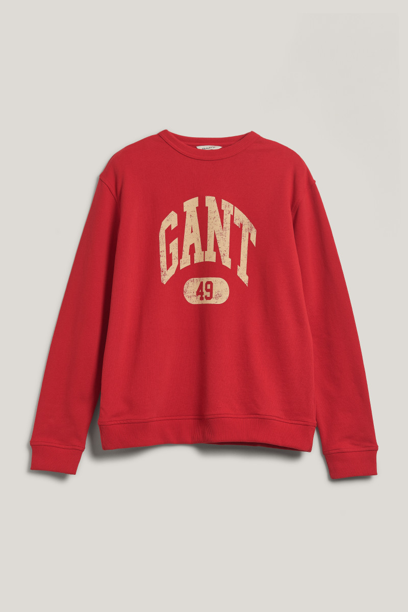 MIKINA GANT 49 ARCH RELAXED C-NECK BRIGHT RED