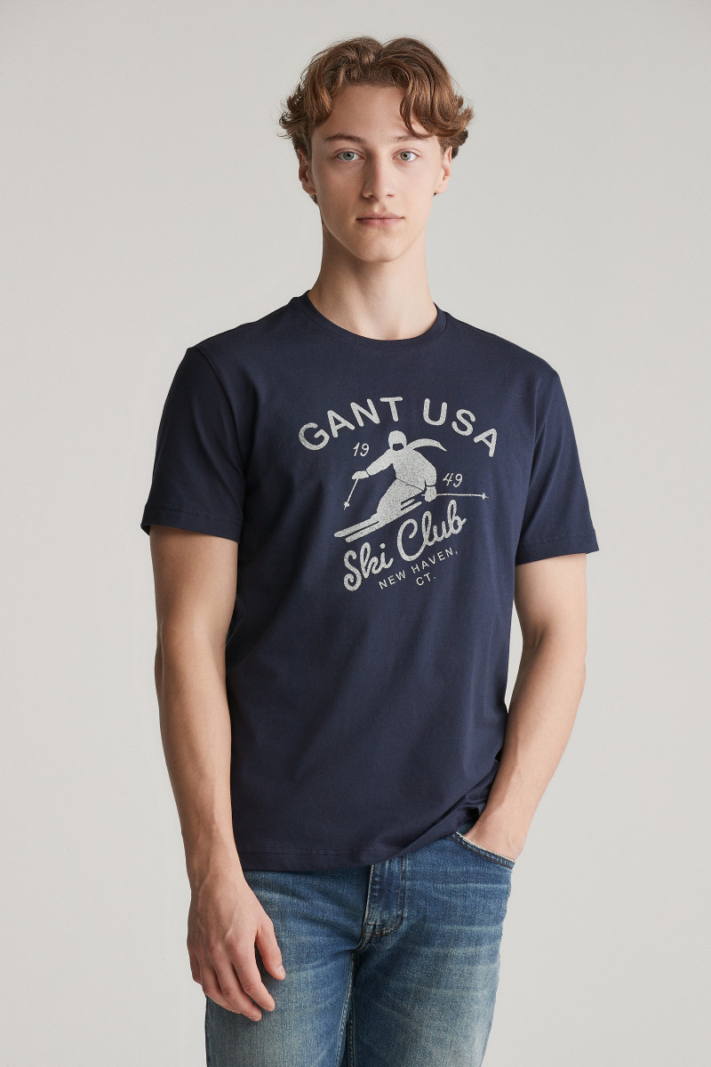 E-shop TRIČKO GANT SEASONAL GRAPHIC T-SHIRT EVENING BLUE