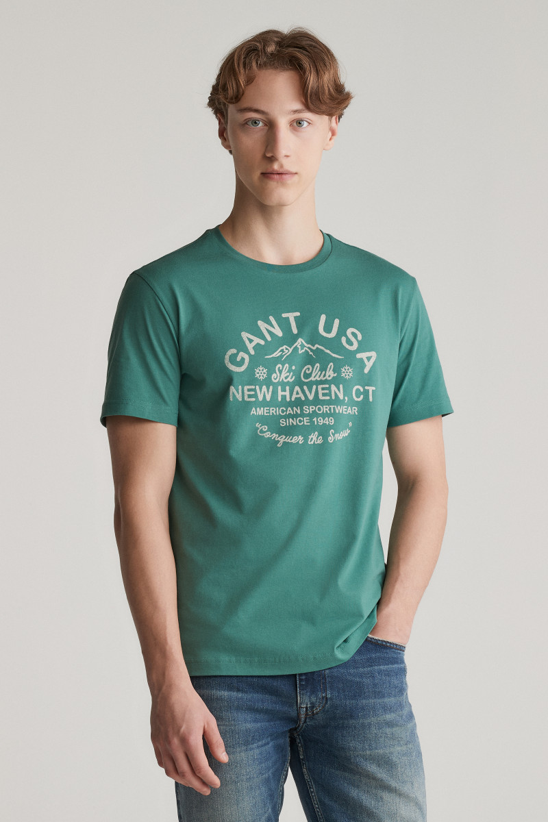 TRIČKO GANT SEASONAL GRAPHIC T-SHIRT WOODY GREEN