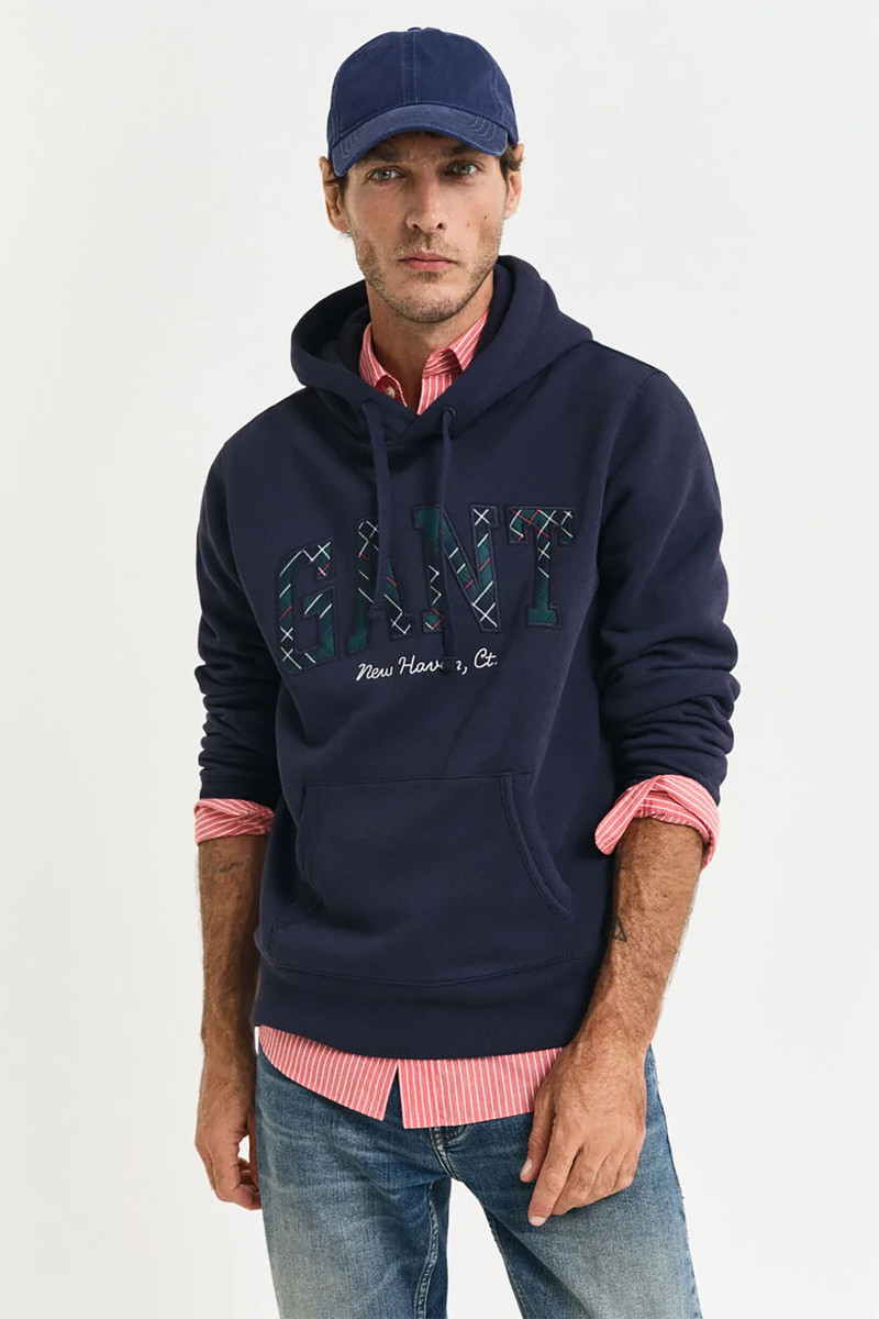 MIKINA GANT GRAPHIC HOODIE EVENING BLUE