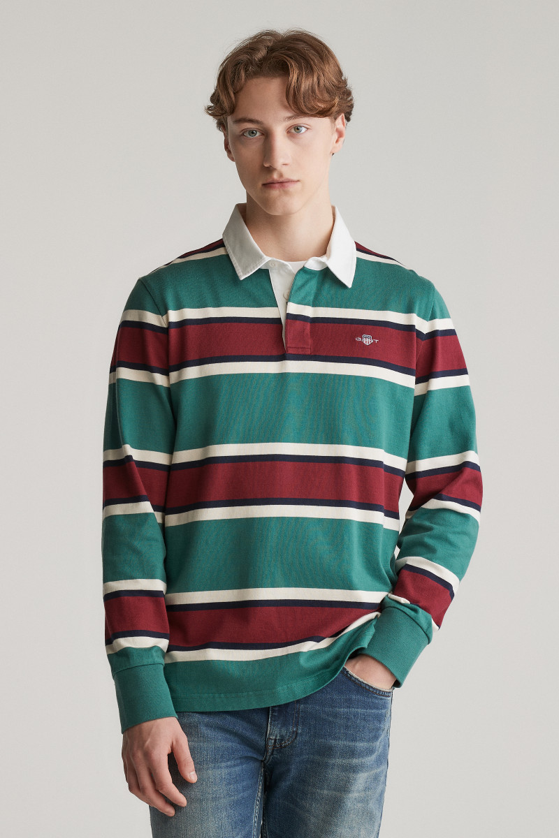 POLOKOŠILE GANT YARN DYED STRIPED HEAVY RUGGER WOODY GREEN