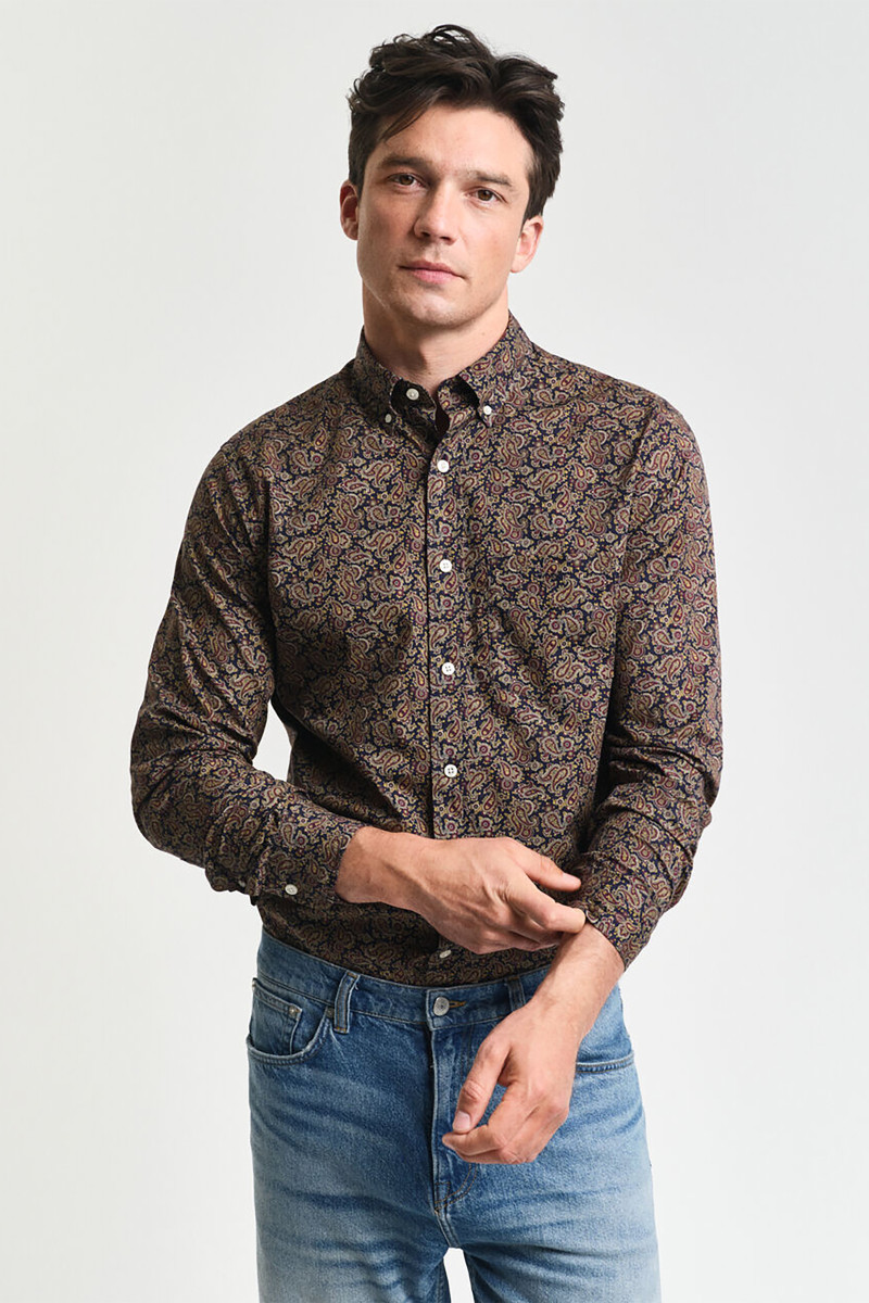 E-shop KOŠILE GANT REG PAISLEY PRINTED SHIRT PRUSSIAN BLUE