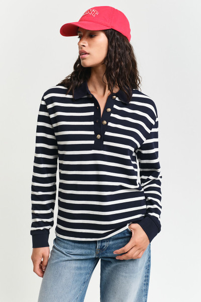 PÓLÓ GANT BRETON STRIPE LS PIQUE POLO - Kép 1