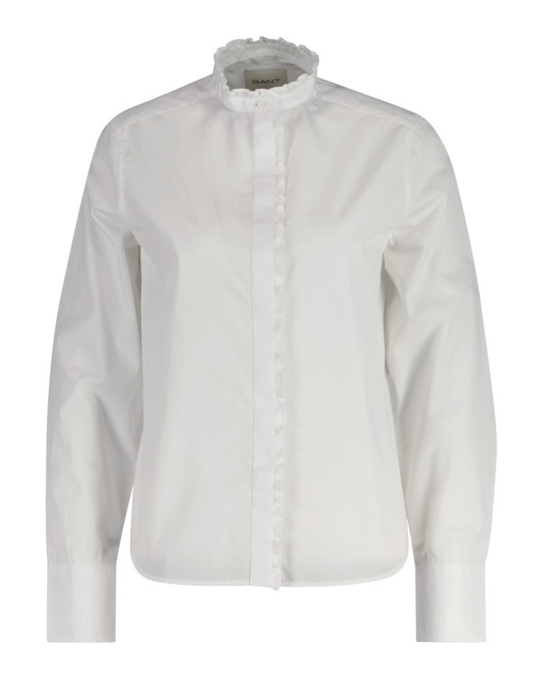 KOŠILE GANT REG SOLID FRILL DETAIL SHIRT WHITE
