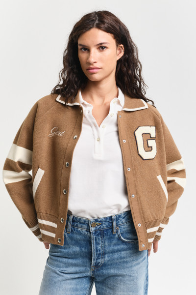 KARDIGÁN GANT VARSITY KNITTED JACKET - Fotografie č. 1