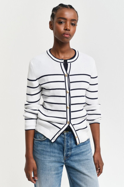 SVETER GANT RIBBED BRETON CARDIGAN - Fotografia č. 1