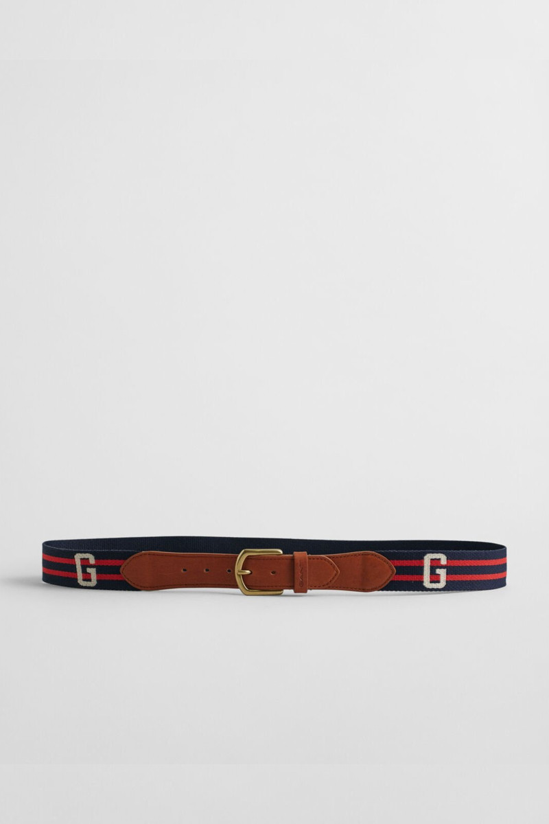 OPASEK GANT STRIPED WEBBING BELT MARINE
