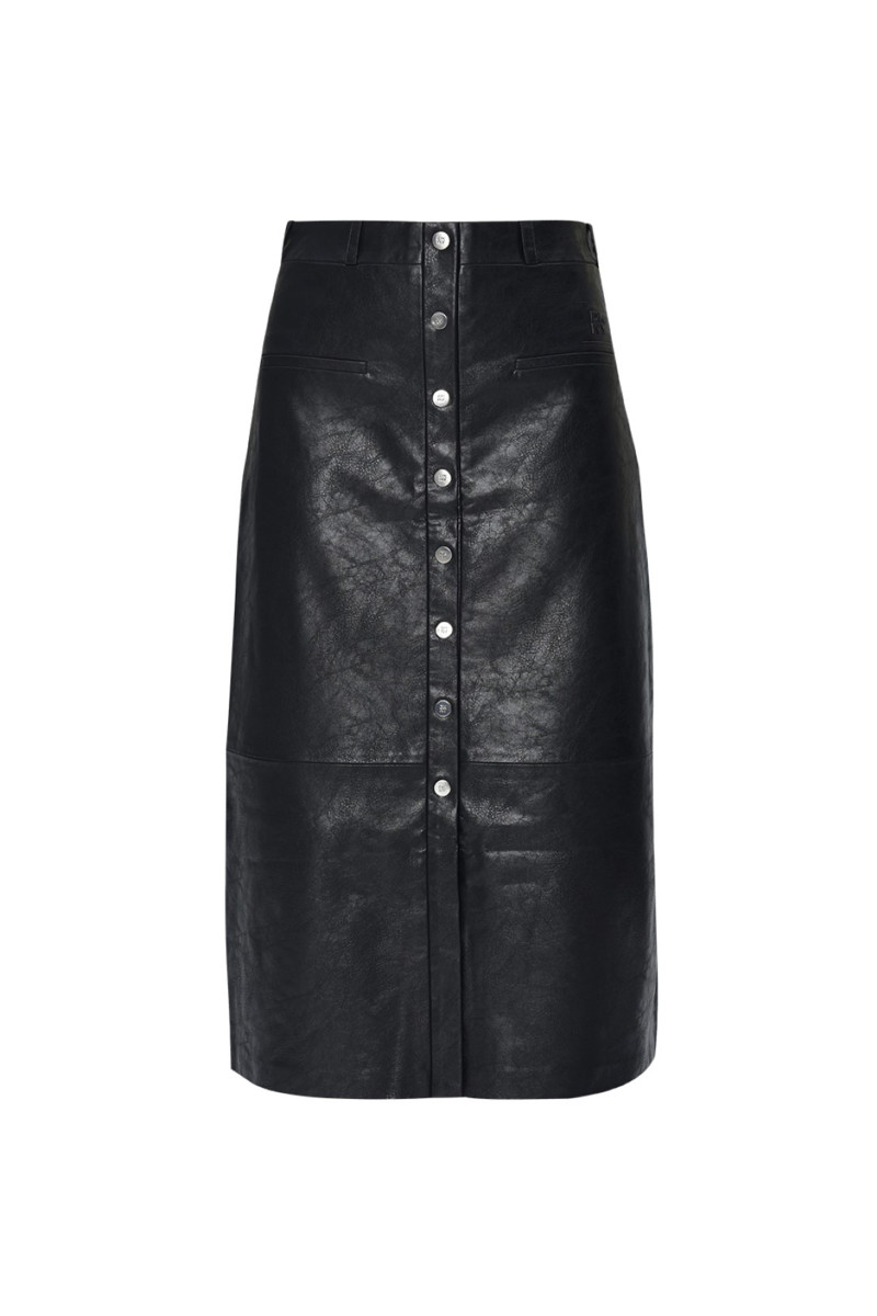 Szoknya Dkny Vegan Leather Skirt Black