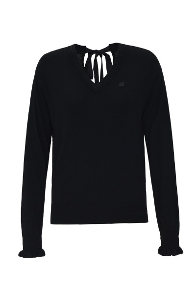 PULÓVER DKNY V NECK SWEATER W/BAC - Kép 1
