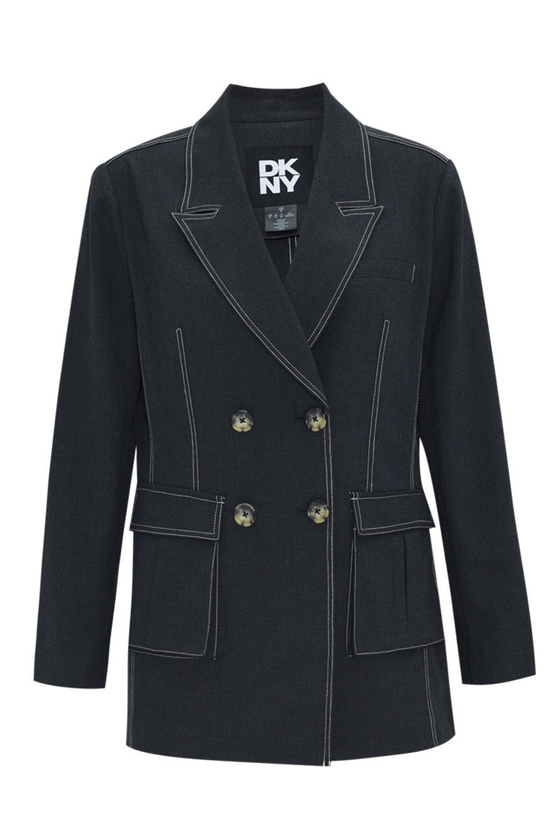 Zakó Dkny Double Breast Blazer Dark Grey