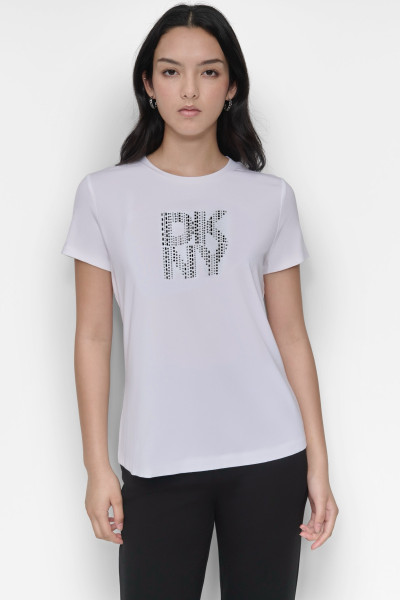 PÓLÓ DKNY S/S HOTFIX GRID LOGO - Kép 1