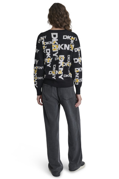 KARDIGAN DKNY L/S LEGACY ALL OVER - Fotografie č. 3