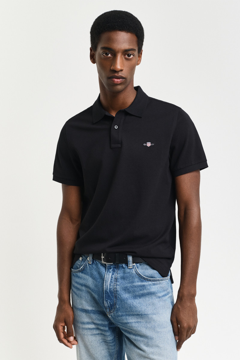 POLOKOŠEĽA GANT REG SHIELD SS PIQUE POLO BLACK