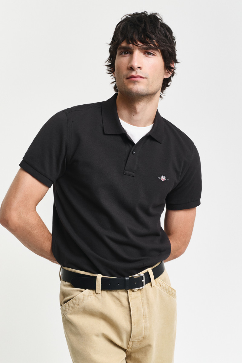 POLOKOŠEĽA GANT SLIM SHIELD SS PIQUE POLO BLACK