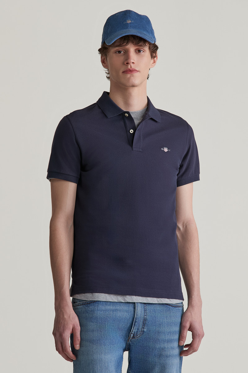 POLOKOŠEĽA GANT SLIM SHIELD SS PIQUE POLO EVENING BLUE