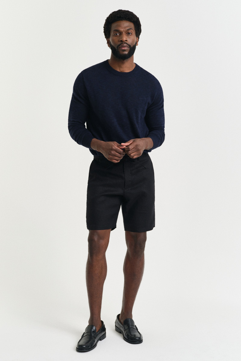 E-shop ŠORTKY GANT RELAXED LINEN DS SHORTS BLACK