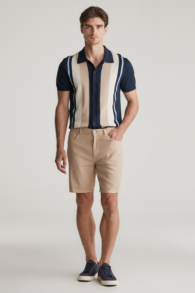 E-shop ŠORTKY GANT REG COT/LINEN JEANS SHORTS DRY SAND