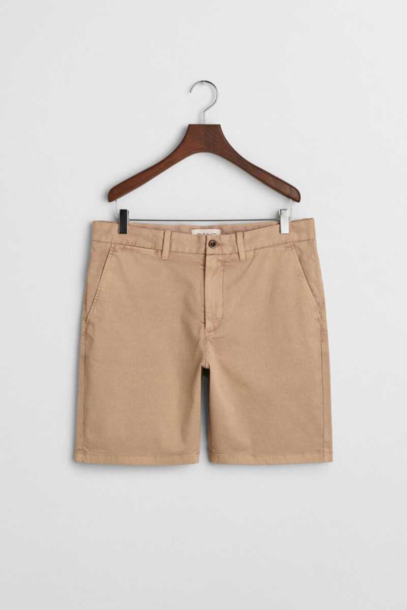 ŠORTKY GANT REG DOBBY CHINO SHORTS DARK KHAKI