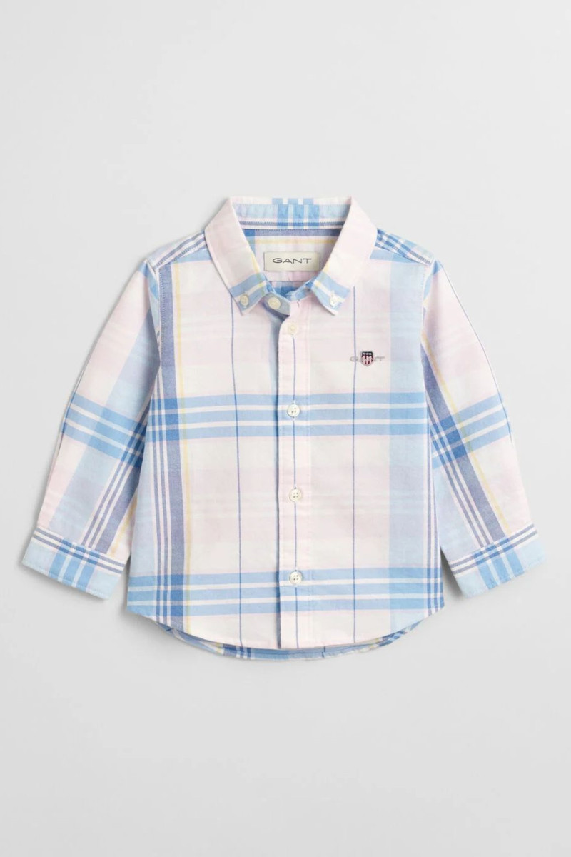 KOŠILE GANT CHECKED OXFORD BD LS SHIRT LIGHT PINK