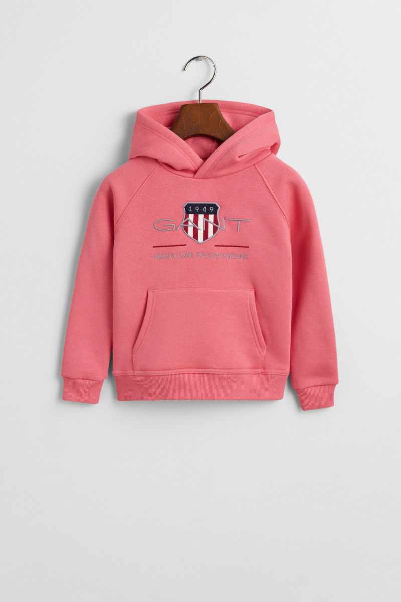 E-shop MIKINA GANT ARCHIVE SHIELD RAGLAN HOODIE BLUSH PINK