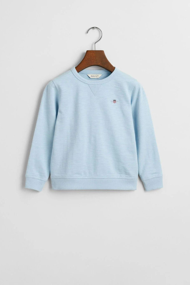 E-shop MIKINA GANT SHIELD COTTON SLUB C-NECK CALMING BLUE