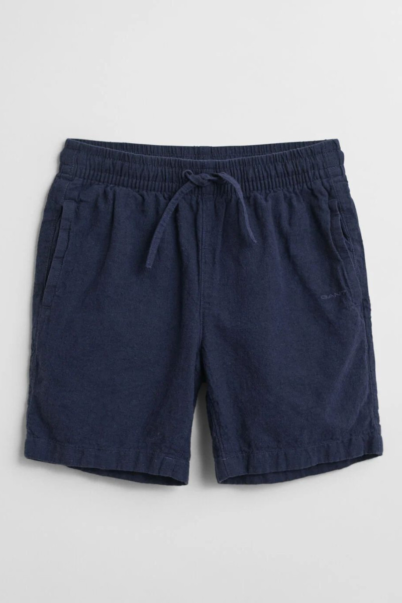 ŠORTKY GANT COTTON LINEN SHORTS MARINE