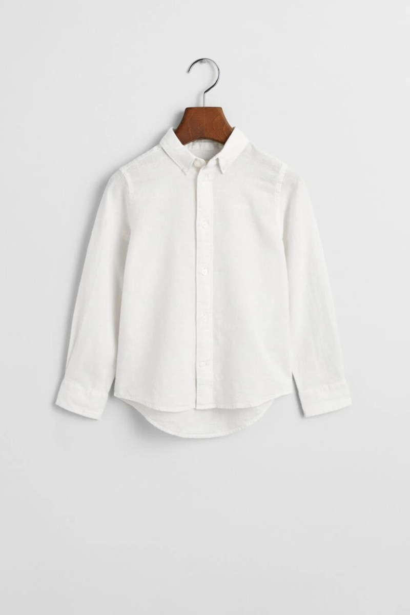 KOŠILE GANT COTTON LINEN BD LS SHIRT WHITE