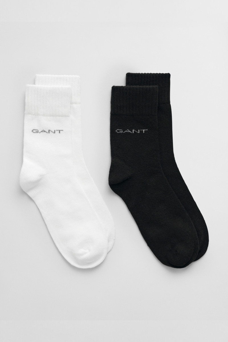 PONOŽKY GANT SOCKS 2-PACK BLACK / WHITE