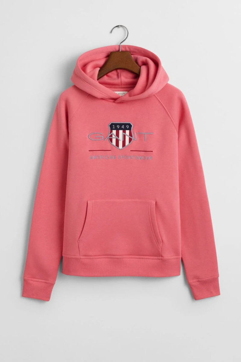 E-shop MIKINA GANT ARCHIVE SHIELD HOODIE BLUSH PINK