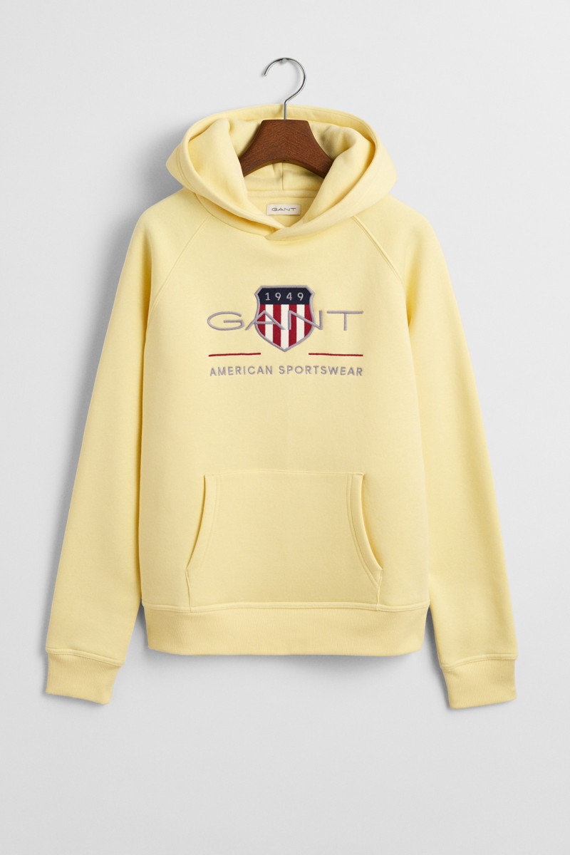 E-shop MIKINA GANT ARCHIVE SHIELD HOODIE DUSTY LIGHT YELLOW