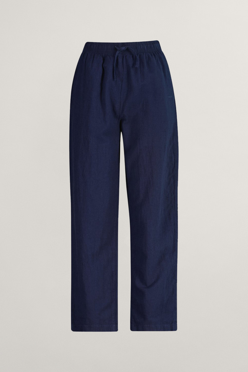 KALHOTY GANT COTTON LINEN PANTS MARINE