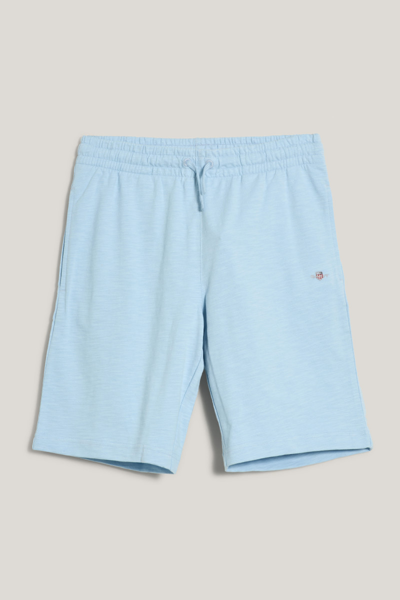 E-shop TEPLÁKOVÉ ŠORTKY GANT SHIELD COTTON SLUB SHORTS CALMING BLUE