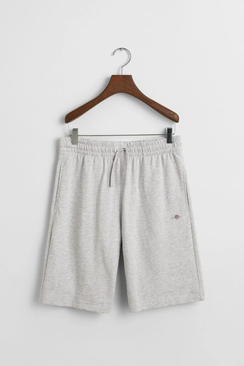 TEPLÁKOVÉ ŠORTKY GANT SHIELD COTTON SLUB SHORTS LIGHT GREY MELANGE