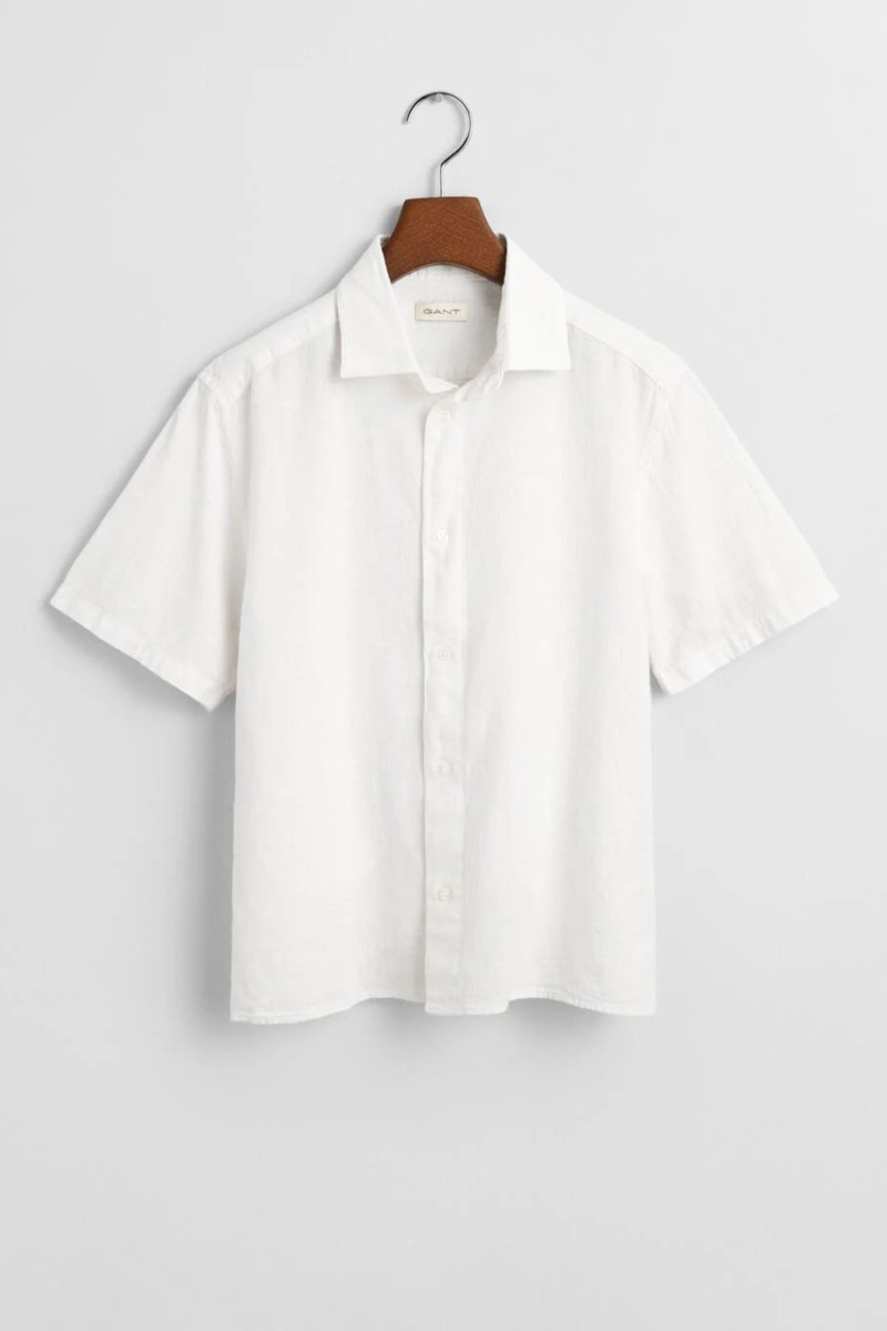 KOŠILE GANT COTTON LINEN SS SHIRT WHITE