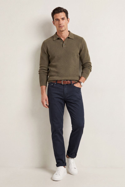 DŽÍNSY GANT SLIM COT/LINEN JEANS - Fotografia č. 1