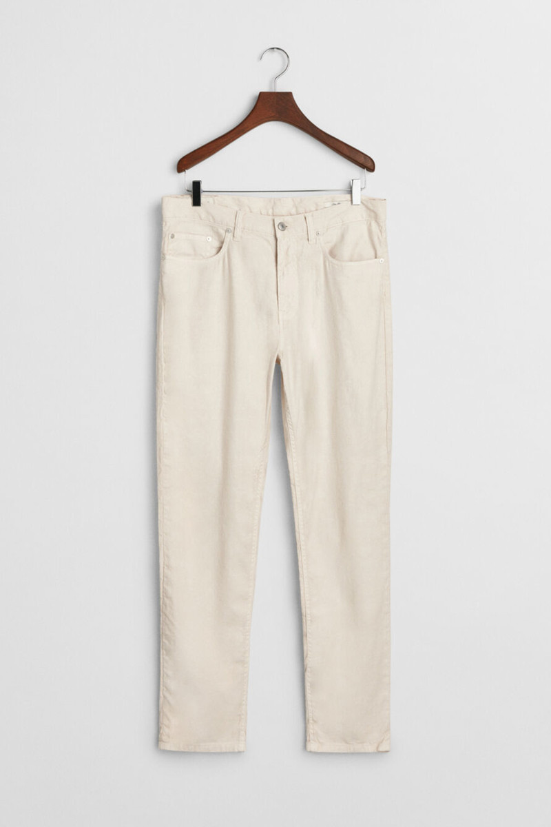 DŽÍNY GANT SLIM COT/LINEN JEANS PUTTY