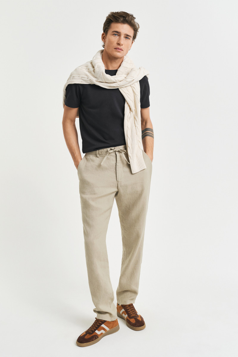 NOHAVICE GANT RELAXED LINEN DS PANTS DRY SAND