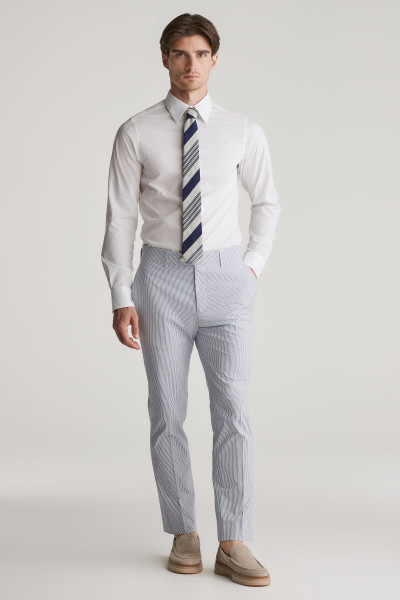 KALHOTY GANT SLIM TAPERED SEERSUCKER SUIT PANTS - Fotografie č. 1