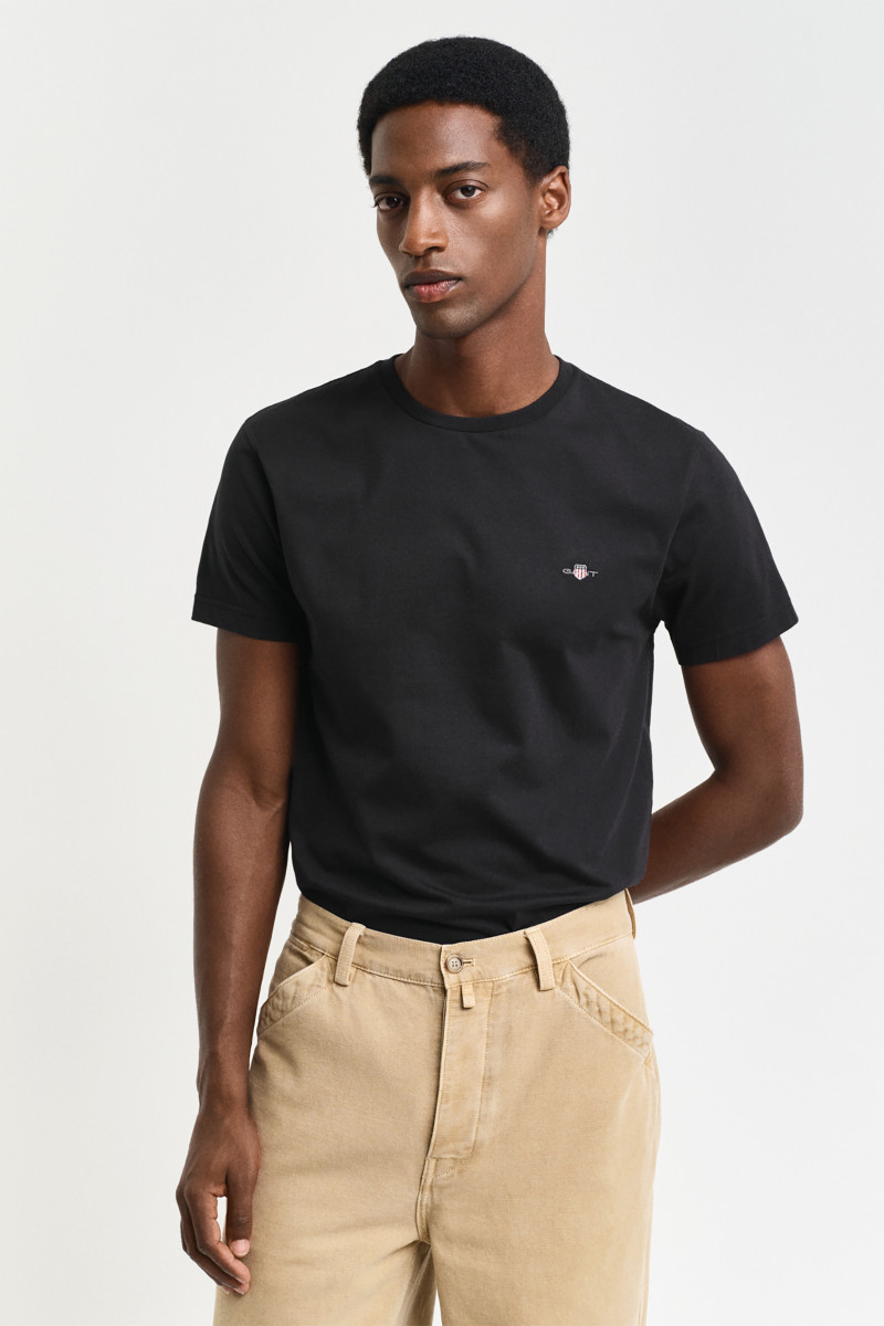 TRIČKO GANT SLIM SHIELD SS T-SHIRT BLACK