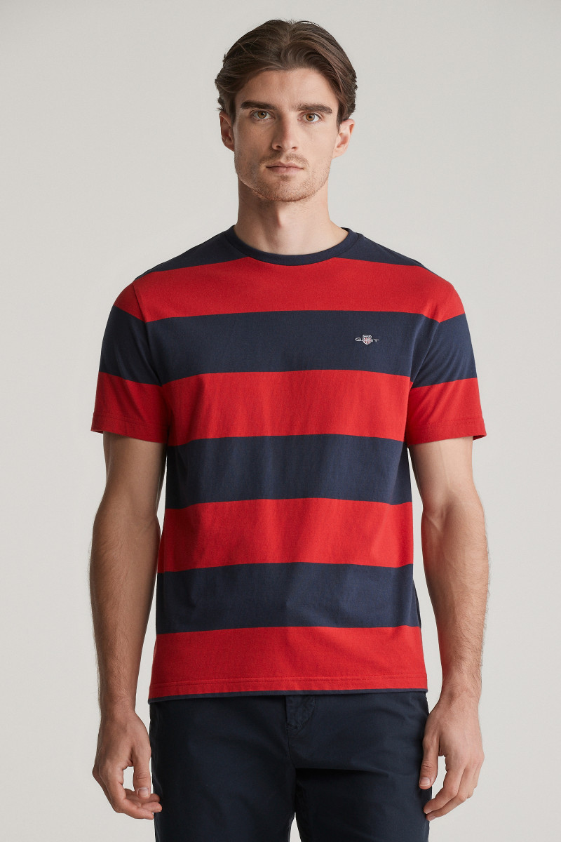 TRIČKO GANT BAR STRIPE SS T-SHIRT RUBY RED