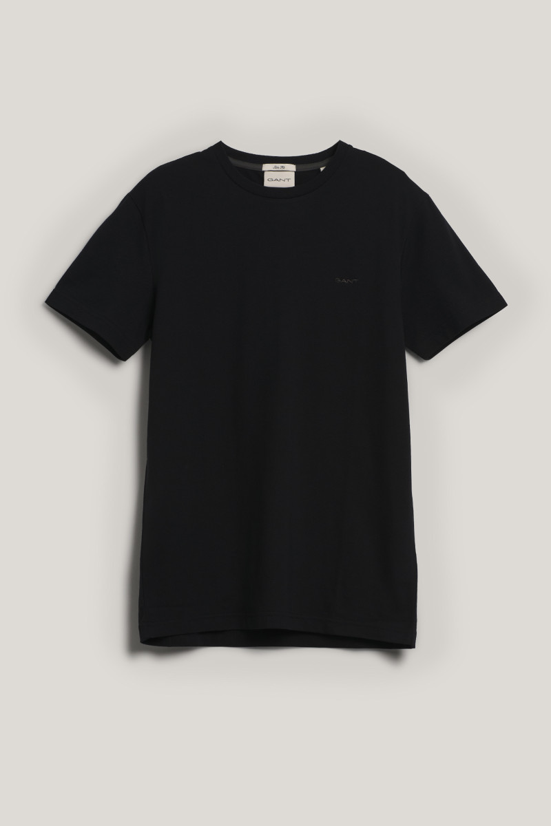 TRIČKO GANT SLIM CONTRAST PIQUE SS TSHIRT BLACK