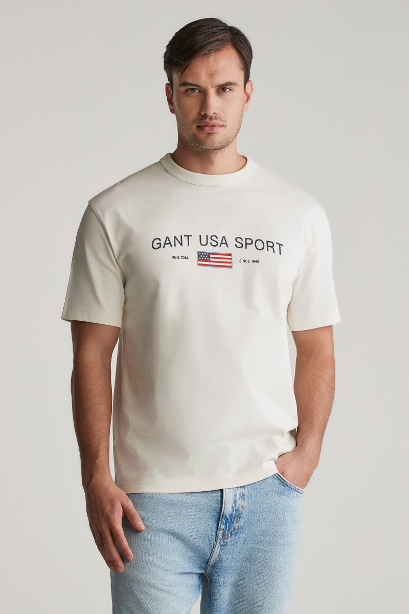 TRIČKO GANT GRAPHIC T-SHIRT CREAM