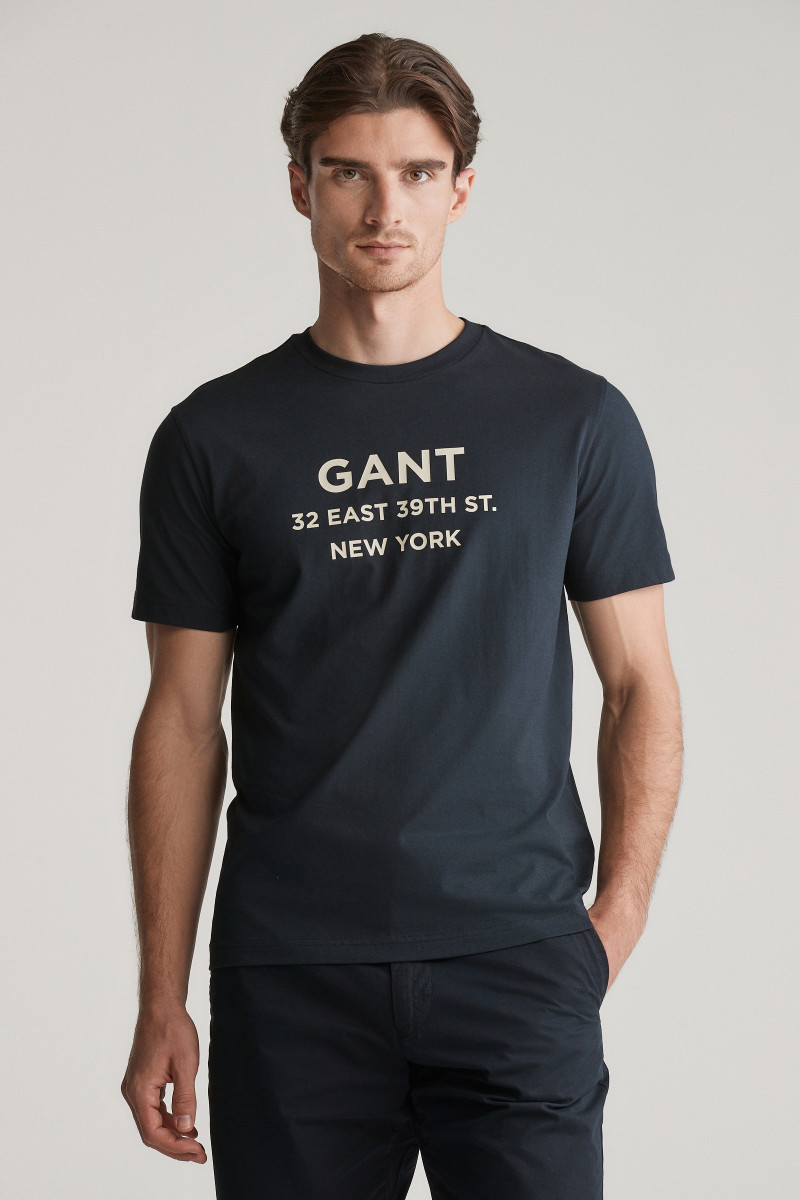 E-shop TRIČKO GANT GRAPHIC PRINTED TSHIRT BLACK