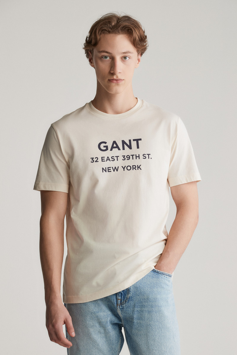 TRIČKO GANT GRAPHIC PRINTED TSHIRT CREAM
