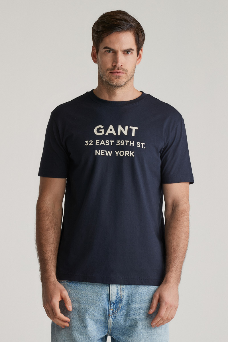 TRIČKO GANT GRAPHIC PRINTED TSHIRT EVENING BLUE