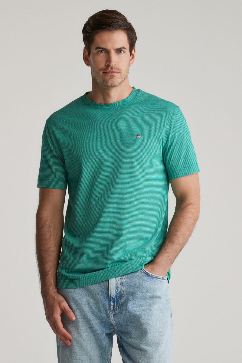 E-shop TRIČKO GANT SMALL STRIPE T-SHIRT DEEP GREEN