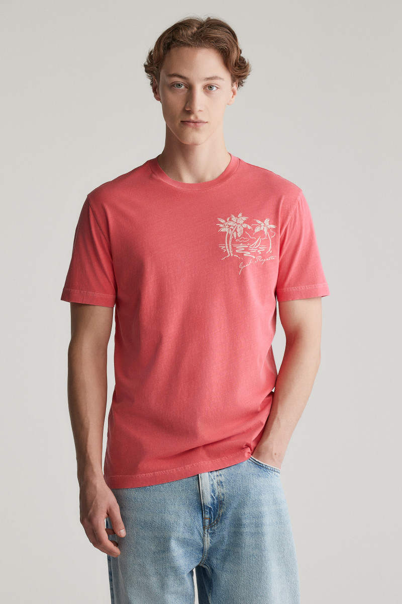 TRIČKO GANT SUNFADED PRINTED TSHIRT WATERMELON RED